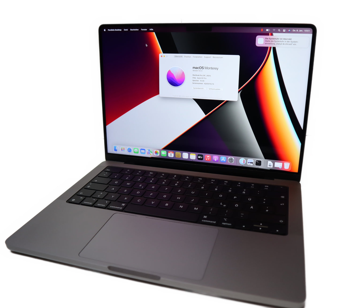 Apple MacBook Pro 14 Zoll (512GB SSD, Apple M1 Pro, 16GB RAM) Laptop - Spacegrau
