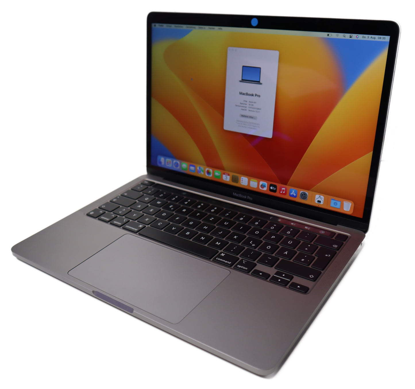 Apple MacBook Pro 2021 M1 16GB RAM 256GB SSD Silber 109 Ladezyklen