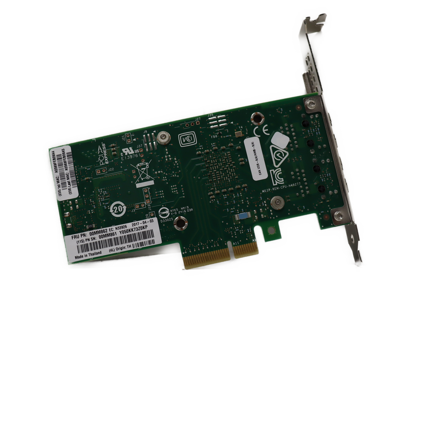 Intel X550-T2 - Eingebaut - Verkabelt - PCI Express - Ethernet - 10000 Mbit/s - Grün - Silber #1