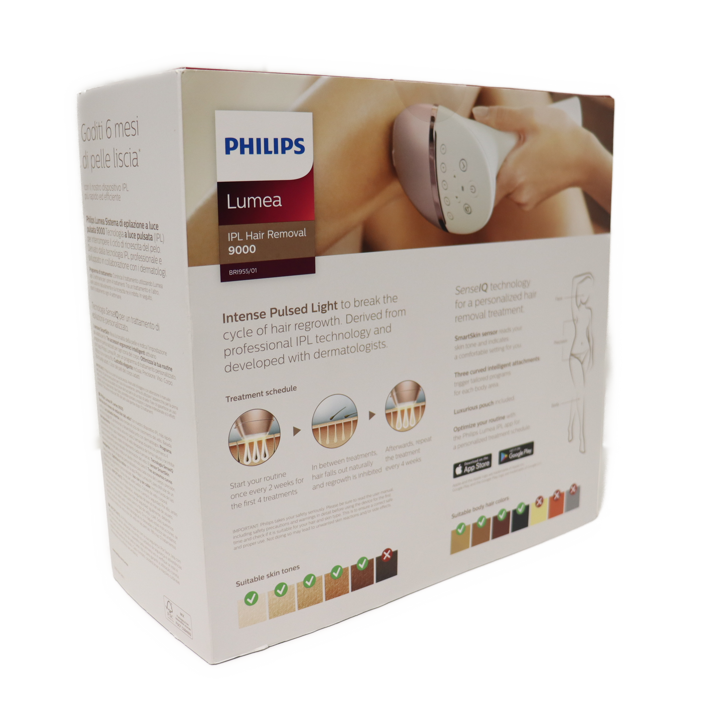 Philips BRI955/01 IPL Netzanschluss Achsel Gesicht Bikini UV-Filter Neu 122318