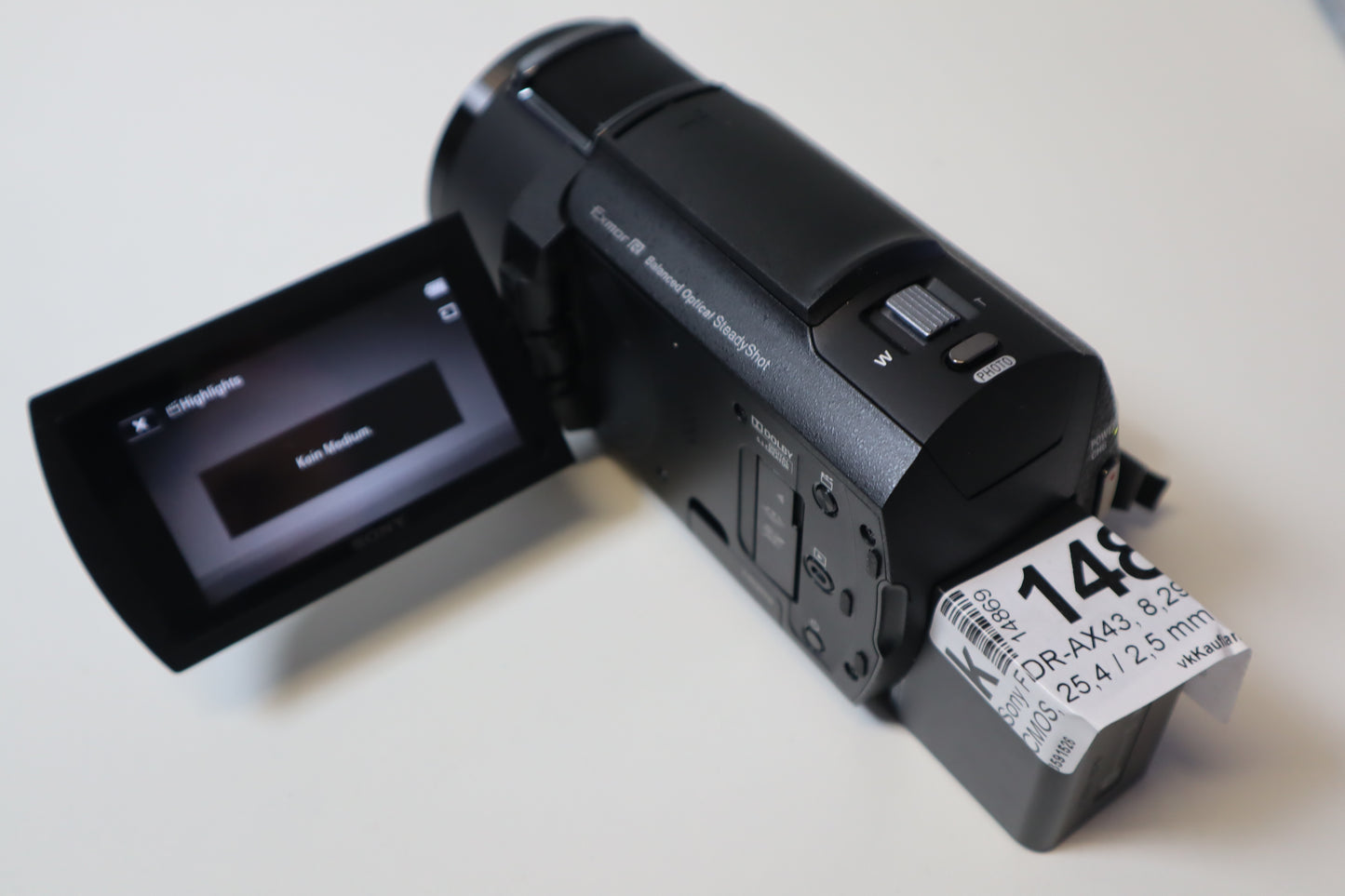 Sony FDR-AX43, 8,29 MP, CMOS, 25,4 / 2,5 mm (1 / 2.5 Zoll), 4K Ultra HD, 7,62 cm (3 Zoll), LCD