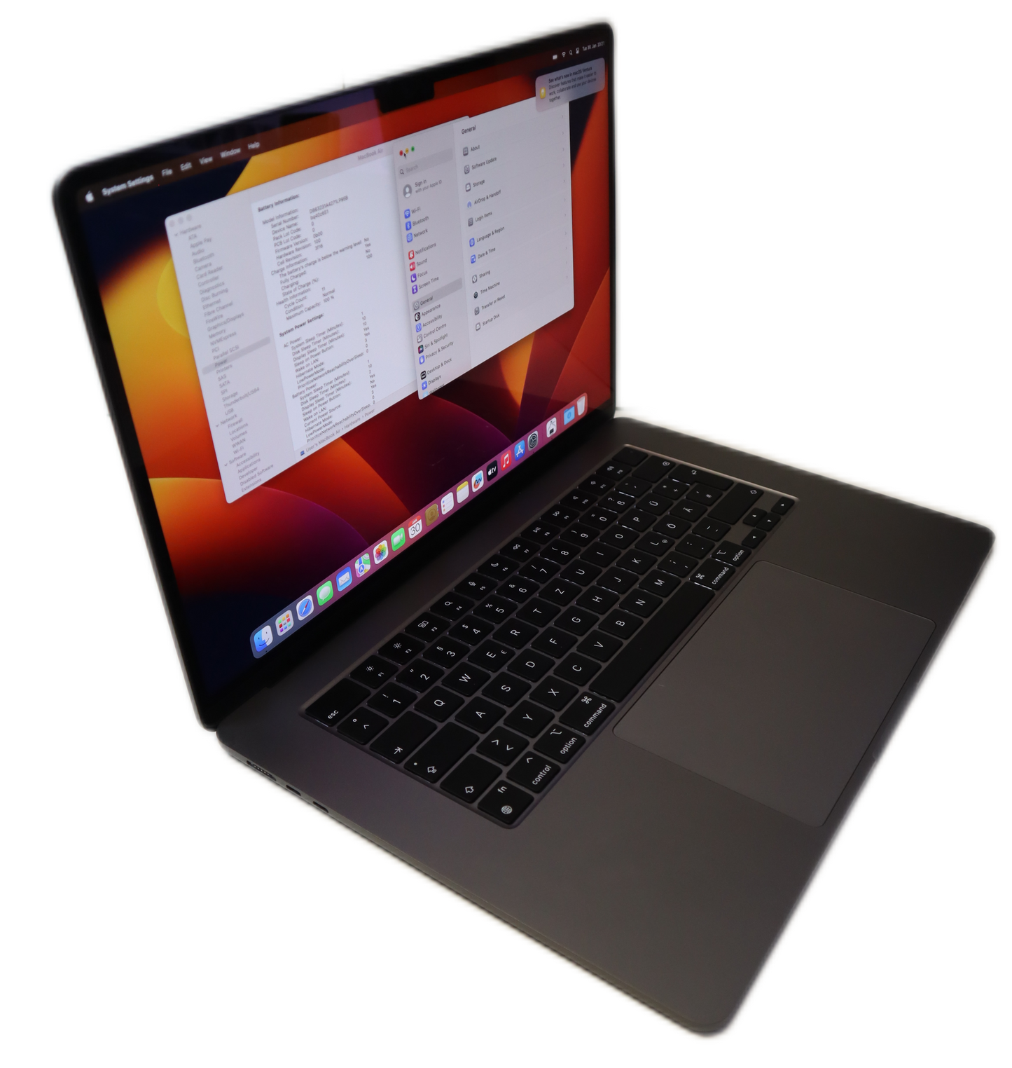 Apple MacBook Air 15 Zoll 8GB RAM SSD 256GB 2023 M2 MQKP3D/A Spacegrau (Ladezyklen 11)